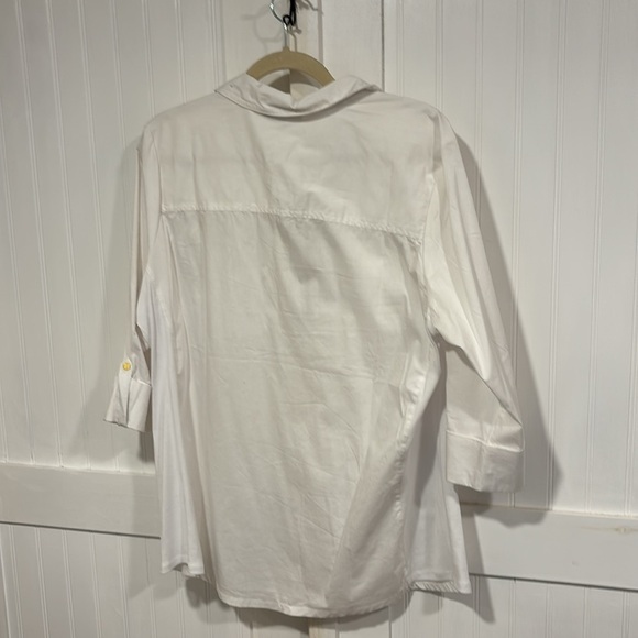 Coral Bay white 3/4 zip,roll tab sleeves,size XL ￼ - Picture 6 of 9